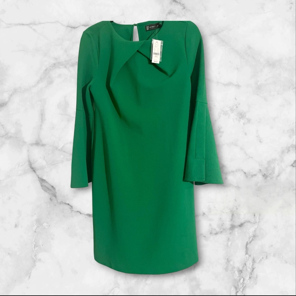 New York & Company Vibrant Green‎ Long Bell Sleeve Dress - Picture 2 of 7